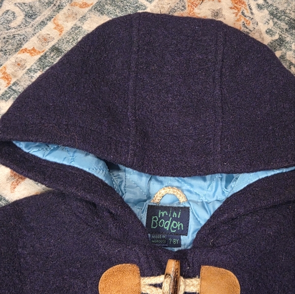 Mini Boden Purple Wool Blend Duffle Coat - Picture 5 of 11